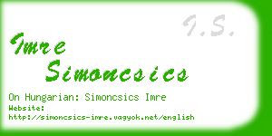 imre simoncsics business card